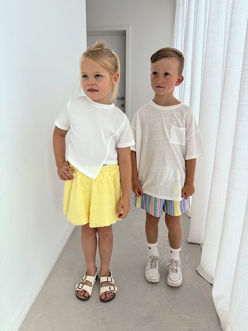 Tee slub pocket blanc