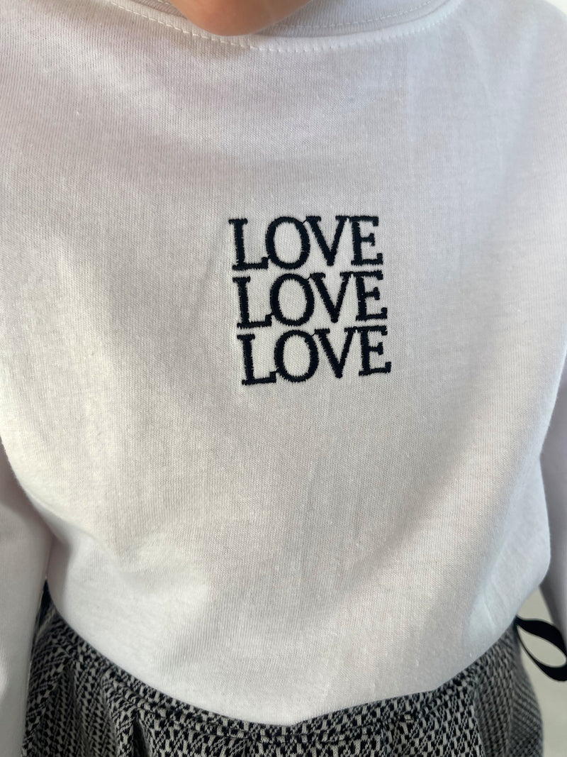 Tee triple love blanc