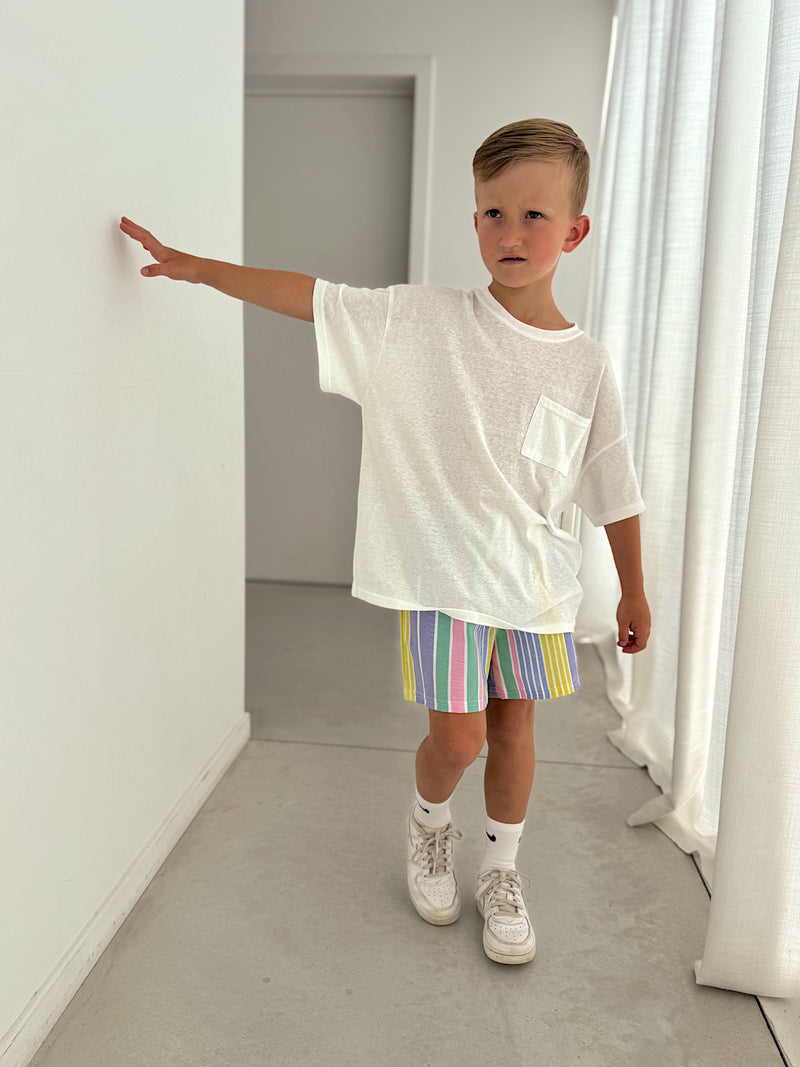 Tee slub pocket blanc