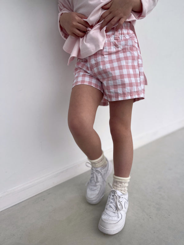 Pink Check Shorts