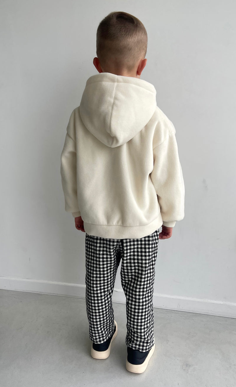 Pantalon côtelé check noir