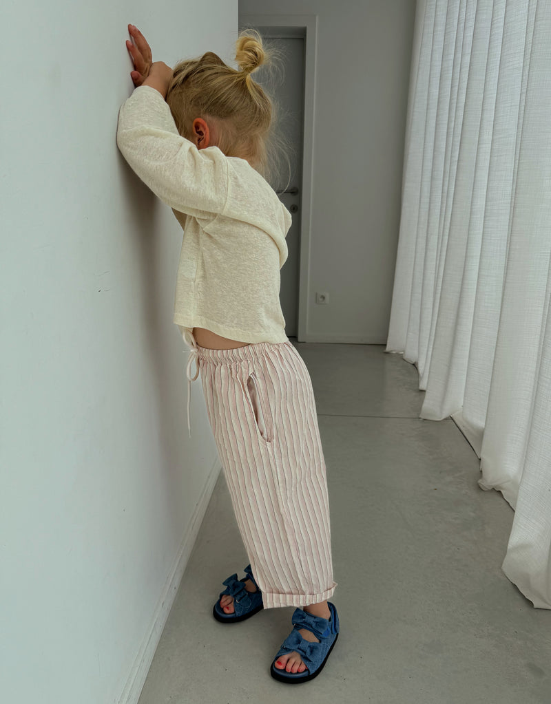 Wide stripes pink pants