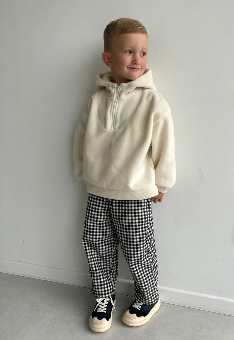 Pantalon côtelé check noir