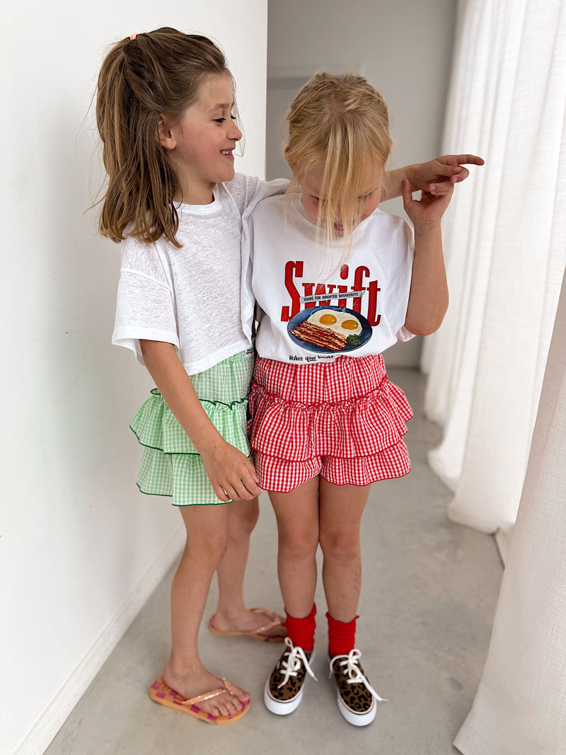 Red short cancan skirt