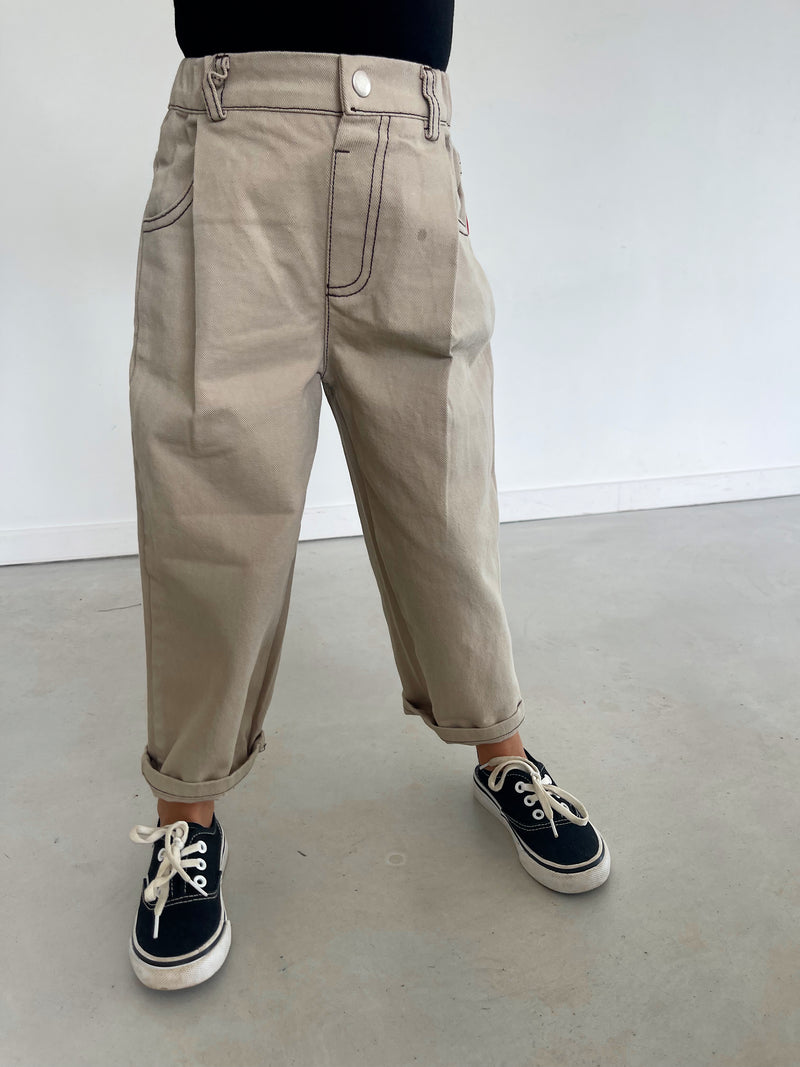 Pantalon wrinkle beige