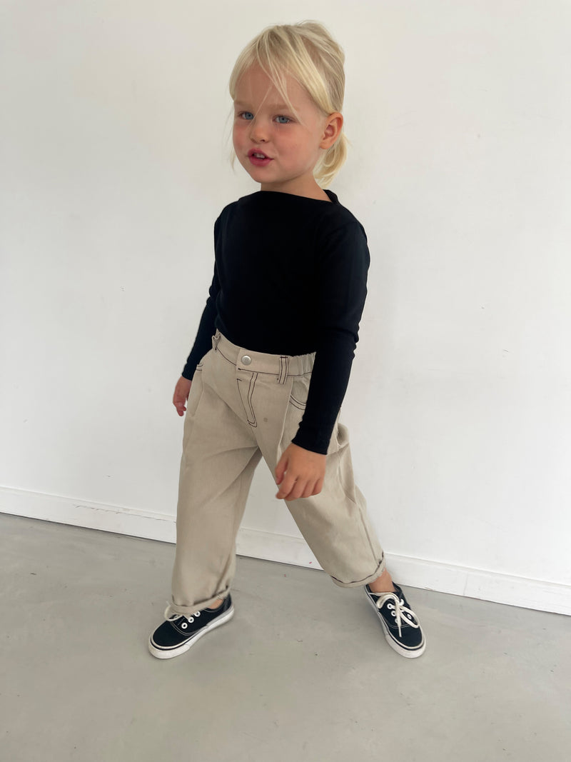 Pantalon wrinkle beige