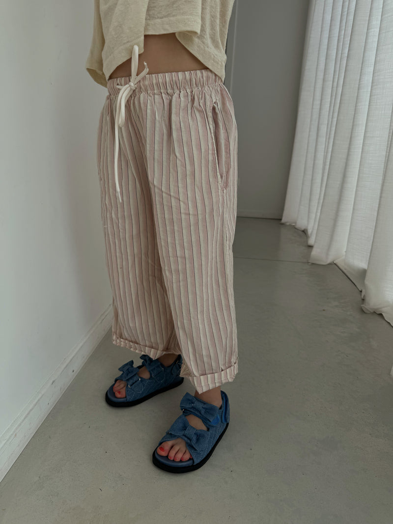 Wide stripes pink pants