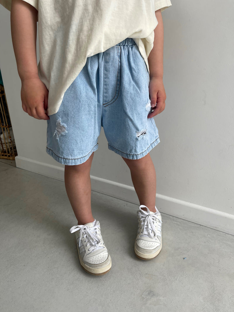 Short Denim bleu clair