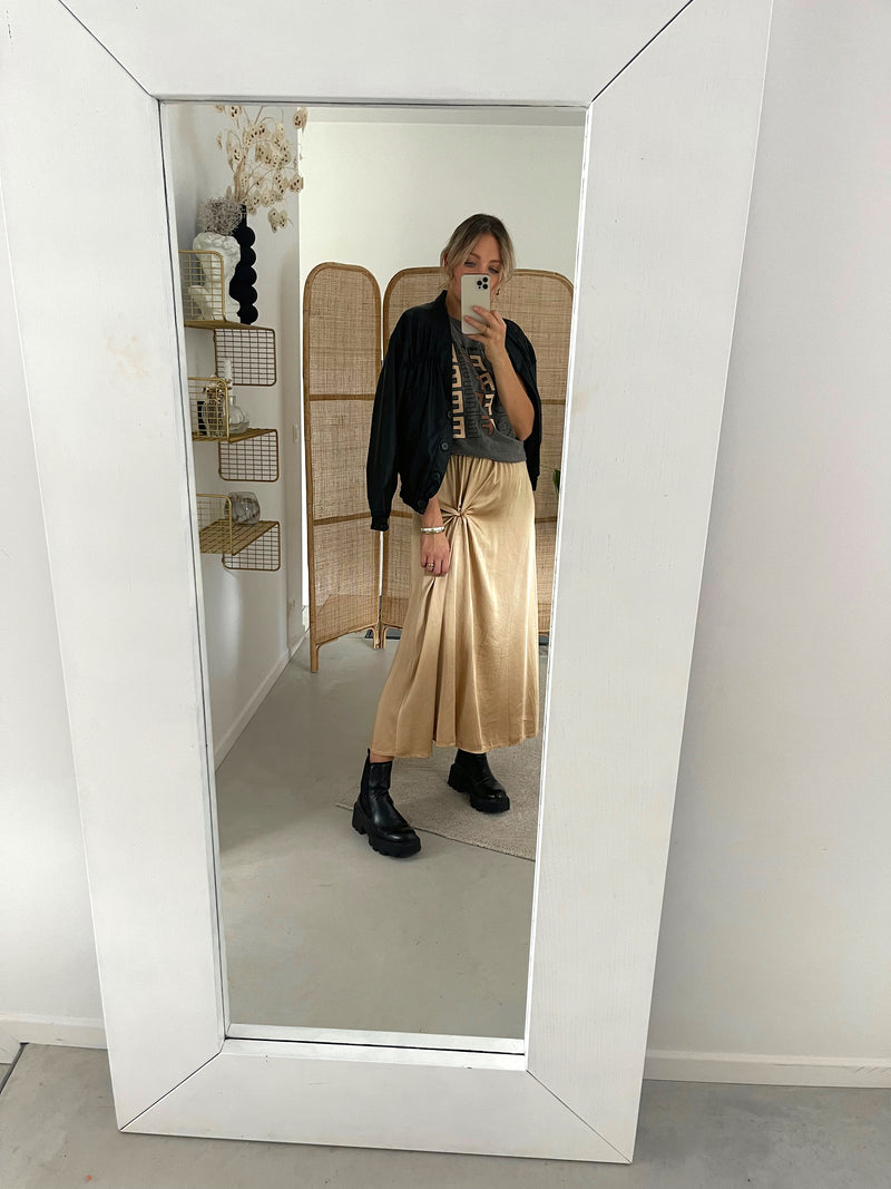 Camel silk skirt