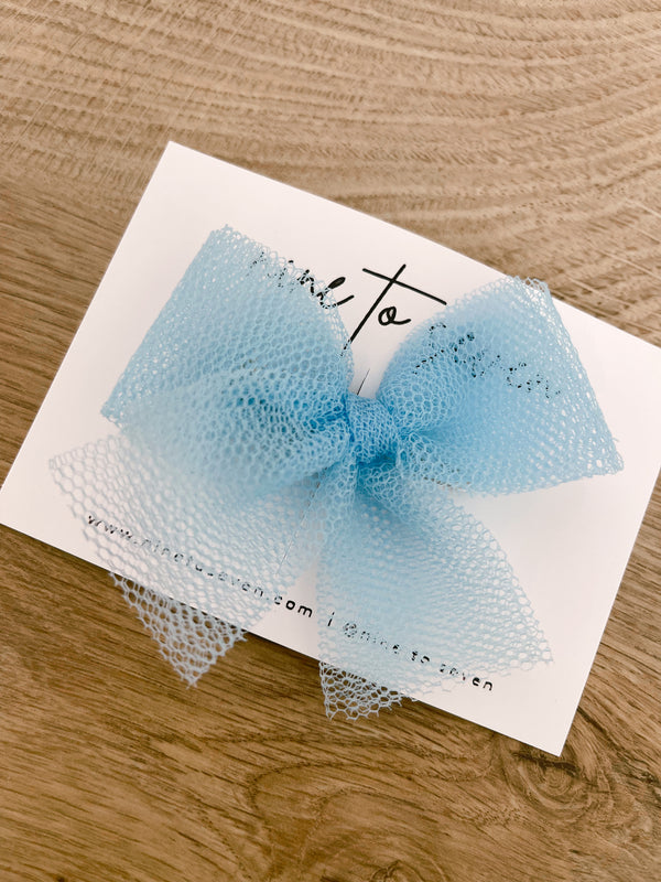 Blue tulle bow