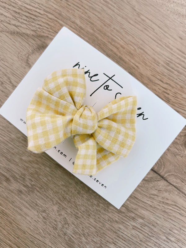 Yellow gingham bow