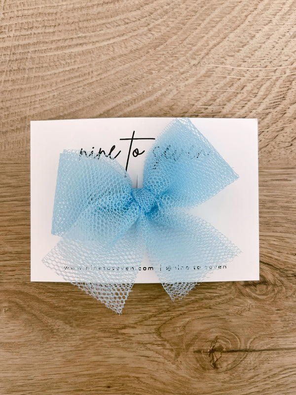 Blue tulle bow