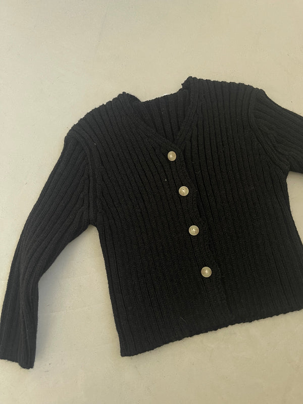 Black Rib knit cardigan
