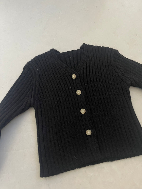 Black Rib knit cardigan