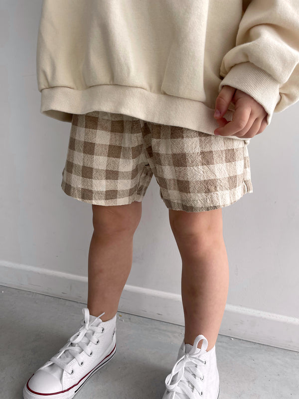 Short butter brown check